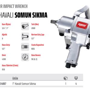 1" KLASİK HAVALI SOMUN SÖKME SETİ